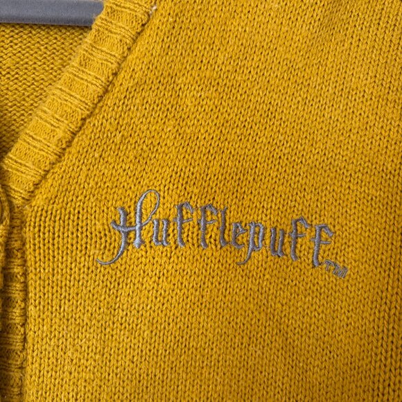 Hot Topic Harry Potter Hufflepuff Skimmer Cardigan yellow black small medium - Picture 5 of 10